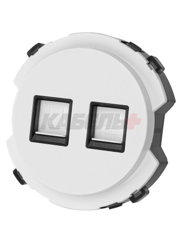 Розетка компьютерная двойная RJ45 белая, "Байкал" TDM
