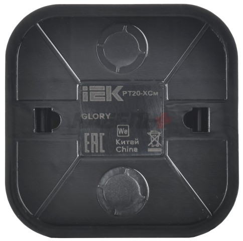 GLORY Розетка для открытой установки телефонная RJ11 РТ20-ХСм сталь матовый IEK