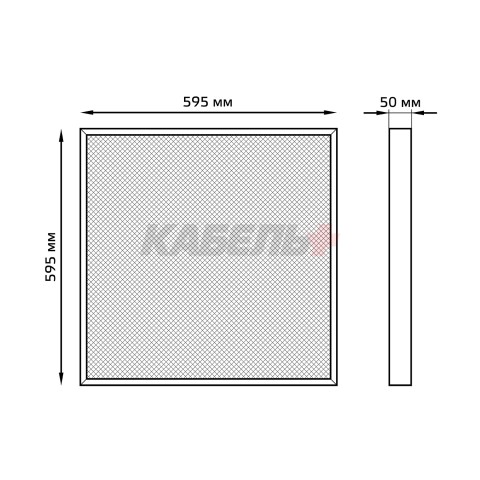 Светильник офисный Gauss MiR 30W 3700lm 6500K IP40 595*595*50мм призма с БАП LED 1/1