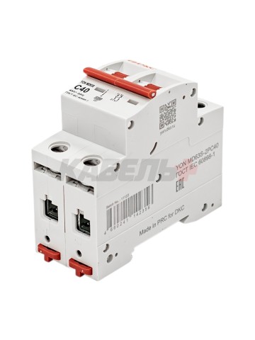 Автоматический выключатель YON max типа MD63S, 4,5кА, 2 полюса, хар-ка C, 40А DKC