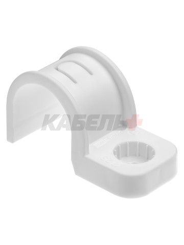 Крепеж-скоба для трубы 25 мм односторонняя для прямого монтажа (50 шт.) белая TDM