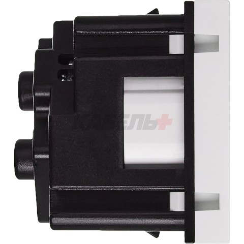 Розетка 45град с заземляющим контактом защитной шторкой и винтовым зажимом (2 модуля) белая