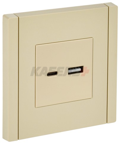 FORTE&PIANO Розетка USB A+C 3,1А FP450 ваниль IEK