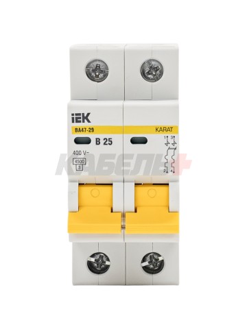 KARAT Автоматический выключатель ВА47-29 2P B 25А 4,5кА IEK