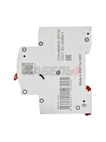 Автоматический выключатель YON max типа MD63S, 4,5кА, 3 полюса, хар-ка C, 10А DKC