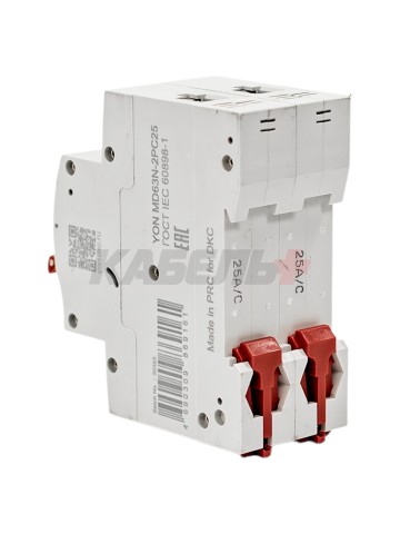 Автоматический выключатель YON max типа MD63N, 6кА, 2 полюса, хар-ка C, 25А DKC