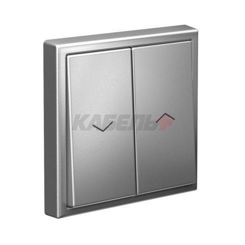 ARTGALLERY 2-клавишный ВЫКЛЮЧАТЕЛЬ ДЛЯ ЖАЛЮЗИ, 2х сх.4, 10А, механизм, СТАЛЬ