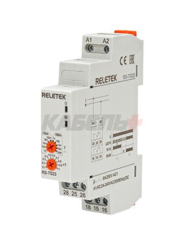 Реле времени RS-TS23, 2x1CO, 8A(250VAC), 24_240VAC/DC, 100ms_10min, пуск Y-Δ (звезда-треугольник), 1M