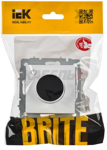 BRITE Термостат электронный с индикацией ТС10-1-БрАБ арктический белый IEK