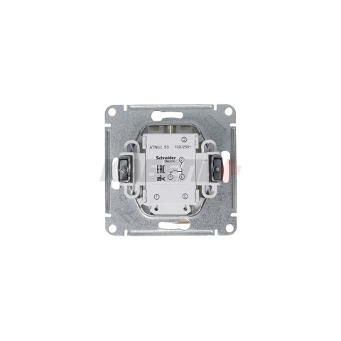 ATLASDESIGN 2-клавишный ВЫКЛЮЧАТЕЛЬ с подсветкой, сх.5а, 10АХ, механизм, АЛЮМИНИЙ