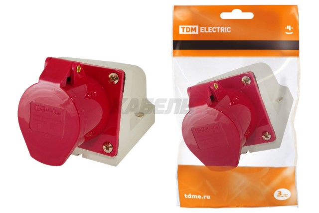 Розетка 125 стационарная 3P+PE+N 32А 380В IP44 TDM
