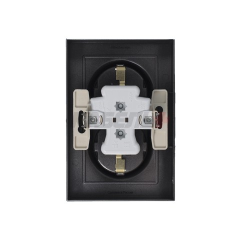 ATLASDESIGN РОЗЕТКА двойная с заземлением без шторок, 16А, в сборе, МОККО