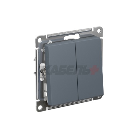 ATLASDESIGN 2-клавишный ПЕРЕКЛЮЧАТЕЛЬ, сх.6+6, 10АХ, мех., быстрозажим. клем., ГРИФЕЛЬ