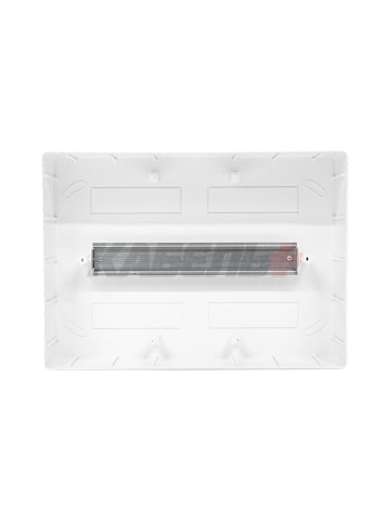 Щиток 12 мод настенный FRAME, белый, с тонированной дверцей, с 2 шинами PEN на 6 и 8 отв.