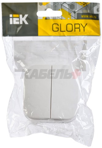 GLORY Выключатель 2-клавишный для открытой установки 10А ВС20-2-0-ХБ белый IEK