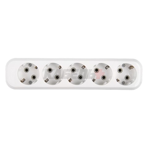 Розеточная колодка GSB-16-5-G-IP20 Classic, 16А, 5 мест, c/з, б/в, IP20, 1/50