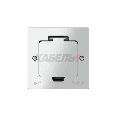 MultiDesk Лючок на 2 модуля IP44 с монтажной коробкой для стены, фальшпола, стола СЕРЕБРО, тип MDK20