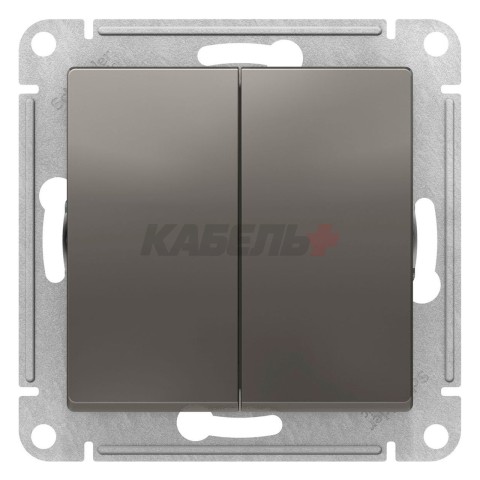 Выключатель 2-клавишный Schneider Electric AtlasDesign ATN000951 Сталь