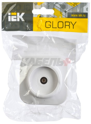 GLORY Розетка для открытой установки TV РТВ20-ХБ белый IEK