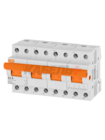 Модульный переключатель трехпозиционный МП-125 4P 63А TDM