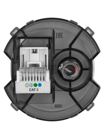 Розетка телефонная RJ11 + TV розетка оконечная фисташковая, "Байкал" TDM