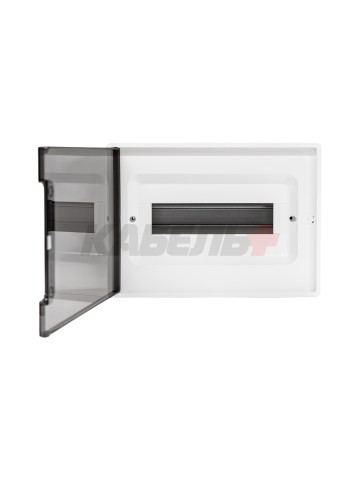 Щиток 12 мод настенный FRAME, белый, с тонированной дверцей, с 2 шинами PEN на 6 и 8 отв.