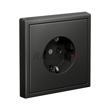 ARTGALLERY РОЗЕТКА с заземлением со шторками, 16А, механизм, быстрозажим. клем., БАЗАЛЬТ