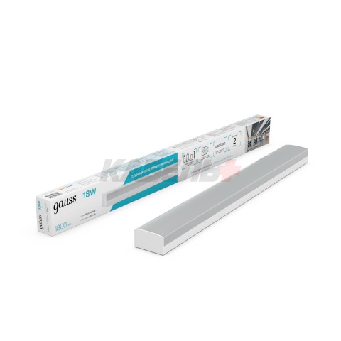 Св-к светодиодный матовый Gauss IP40 590x60x36мм 18W 1800Лм 4000K Shop Lighting белый 1/20