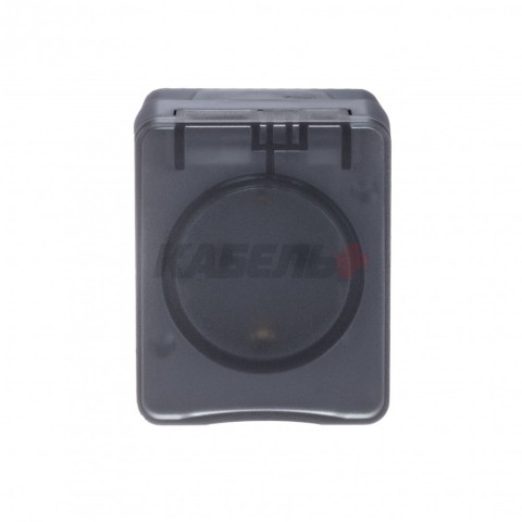 ATLASDESIGN PROFI IP54 О/У РОЗЕТКА с заземлением со шторками, 16А, АНТРАЦИТ