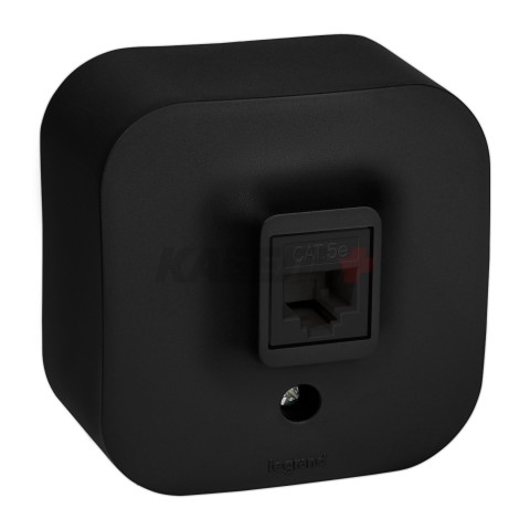 Quteo - Розетка RJ-45 5E UTP, накладной монтаж, черный матовый