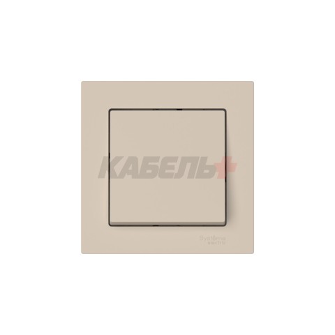 ATLASDESIGN 1-клавишный ВЫКЛЮЧАТЕЛЬ, сх.1, 10АХ, в сборе, быстрозажим. клем., ПЕСОЧНЫЙ