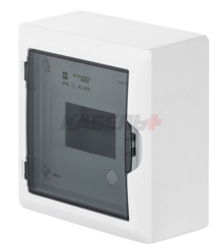 Щит навесной ECO BOX 1x6M, N/PE 2x 2x16+3x10mm2, дымчатая пласт. дверь, белый RAL9003, 198x192x96mm, IP40