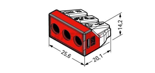 Клемма 773-173, Клемма 3 контактная, 2.5-6.0мм²