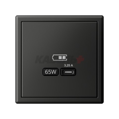 ARTGALLERY USB РОЗЕТКА тип-С 65Вт высокоскор.заряд. QC, PD, механизм, БАЗАЛЬТ