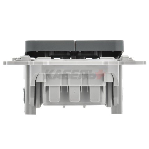 FLITE Выключатель 2-клавишный 10А ВС12-1-0-ФлМА мокрый асфальт IEK