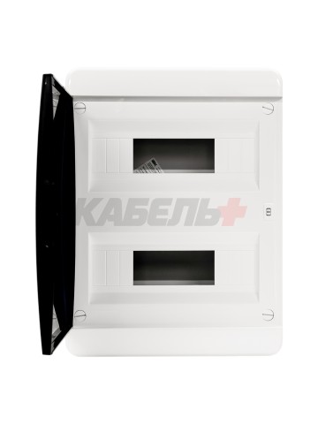 TEKFOR Корпус пластиковый ЩРВ-П-24 IP41 черная прозрачная дверь IEK