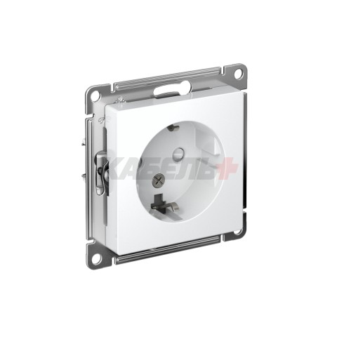 ATLASDESIGN РОЗЕТКА с заземлением со шторками, 16А, механизм, БЕЛЫЙ