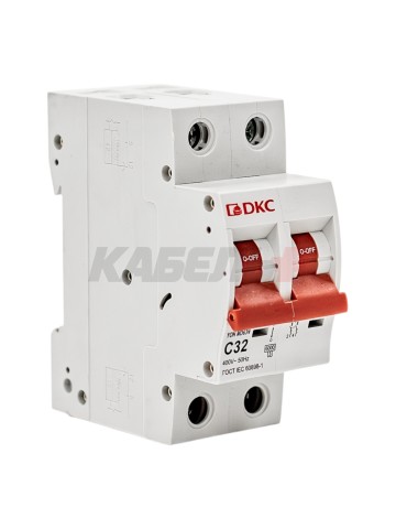 Автоматический выключатель YON max типа MD63N, 6кА, 2 полюса, хар-ка C, 32А DKC