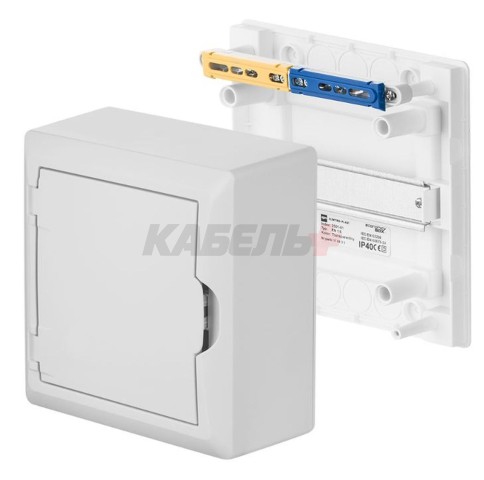 Щит навесной ECO BOX 1x6M, N/PE 2x 2x16+3x10mm2, белая пласт. дверь, белый RAL9003, 198x192x96mm, IP40