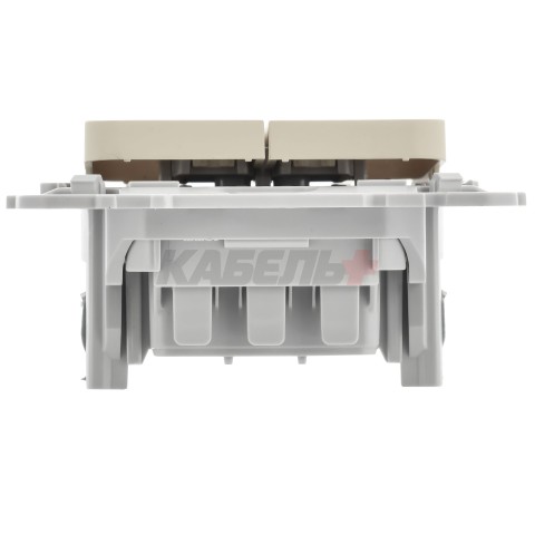 FLITE Выключатель 2-клавишный 10А ВС12-1-0-ФлСл сливочный IEK