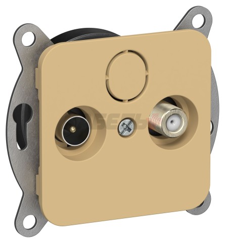 FLITE Розетка 2-местная TV+SAT экранированная проходная РТВс-2-1-2-ФлШм шамуа IEK