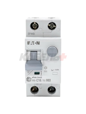 Дифф. авт. выключатель HNB-C16/1N/003, 1P+N, 16A, х-ка C, 6kA, 30mA, тип AC