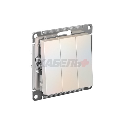 ATLASDESIGN 3-клавишный ВЫКЛЮЧАТЕЛЬ, сх.1+1+1, 10АХ, механизм, ЖЕМЧУГ