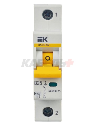 KARAT Автоматический выключатель ВА47-60M 1P B 25А 6кА IEK