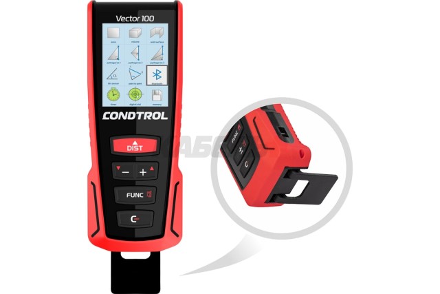 Дальномер лазерный Vector 100 (Красный / 100 м +- 1,5 мм / Li-lon / Smart Measure / Чехол), CONDTROL