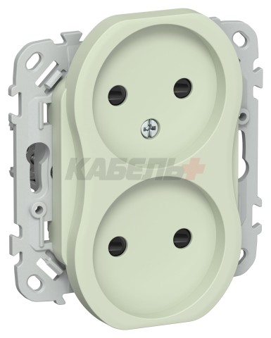 FLITE Розетка 2-местная без заземления с защитными шторками безвинтовое крепление 10А РСш02-1-ФлП панг IEK