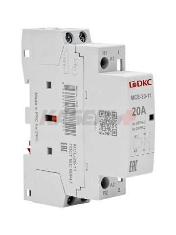 Контактор модульный YON max типа MCE, 2P, 20A, 240В, 1НО+1НЗ DKC