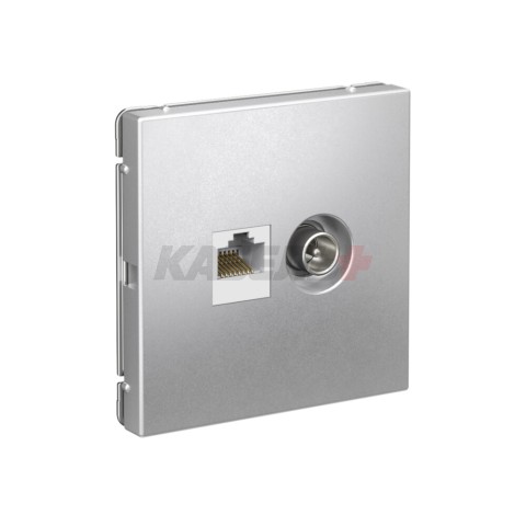 ARTGALLERY РОЗЕТКА двойная ТВ + компьютерная RJ45, кат. 5Е, АЛЮМИНИЙ