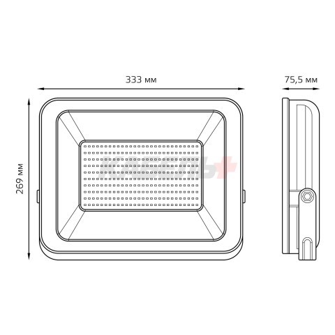 Прожектор светодиодный Gauss Elementary 200W 17000lm IP65 6500К ПРОМО G2 черный 1/6