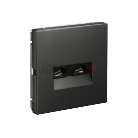 ARTGALLERY РОЗЕТКА двойная компьютерная RJ45+RJ45, кат.6А, механизм, БАЗАЛЬТ